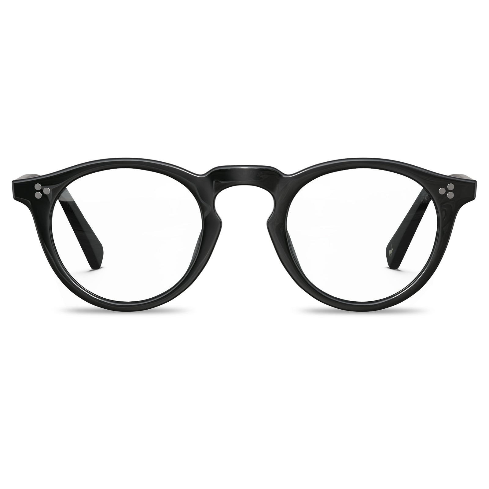 Carfia mesa fc01 unisex black acetate prescription round eyeglasses, front view