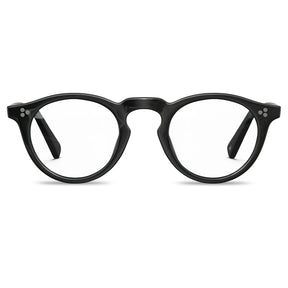 Carfia mesa fc01 unisex black acetate prescription round eyeglasses, front view