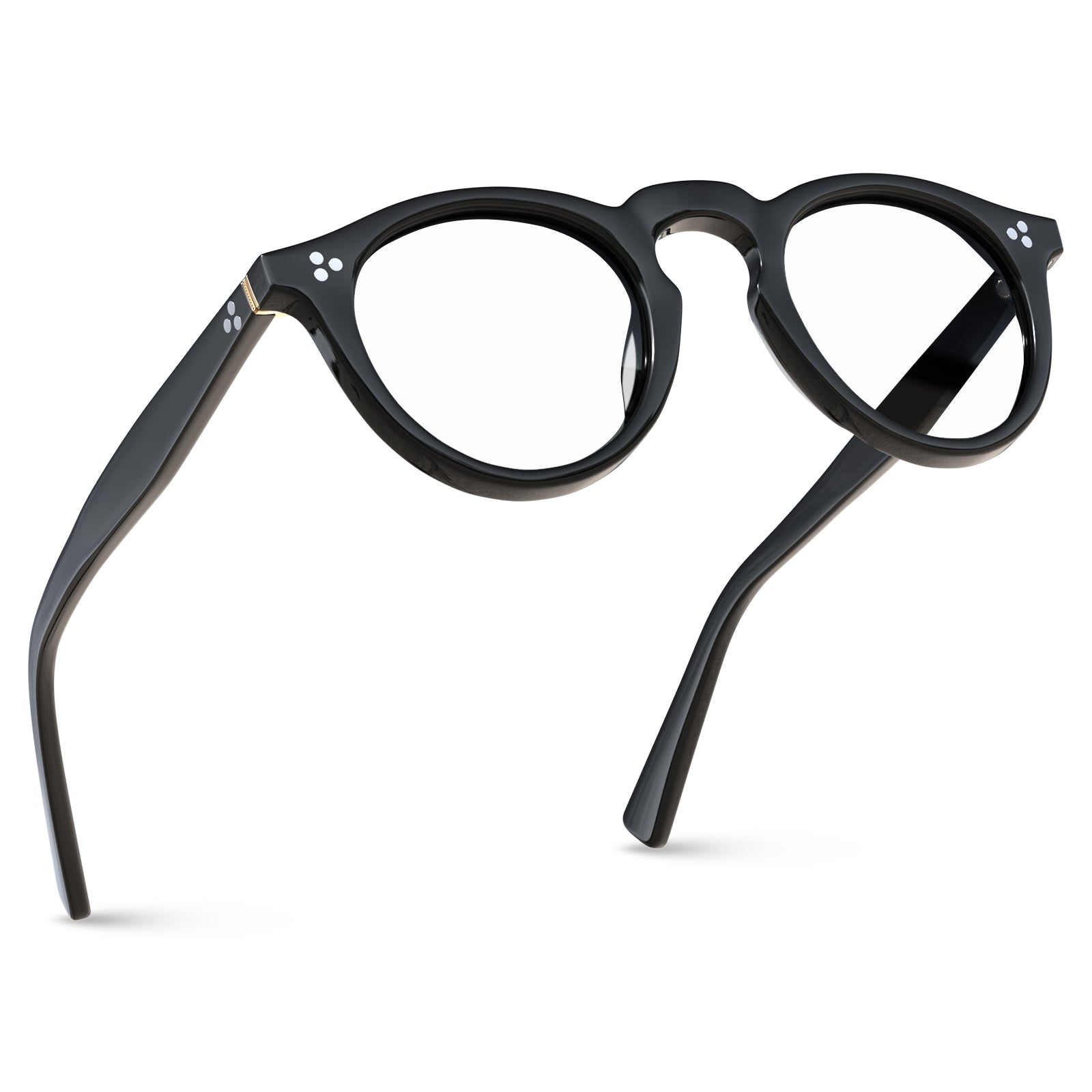 Carfia mesa fc01 unisex black acetate prescription round eyeglasses, side view