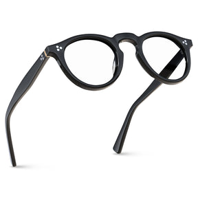 Carfia mesa fc01 unisex black acetate prescription round eyeglasses, side view