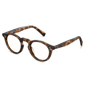 Carfia mesa fc03 unisex tortoise acetate prescription round eyeglasses, angle view