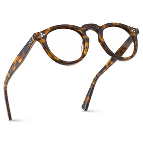 Carfia mesa fc03 unisex tortoise acetate prescription round eyeglasses, side view