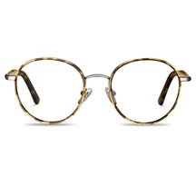 Carfia Monterey Tortoise Metal Round Prescription Glasses Eyeglasses for Unisex, Front View
