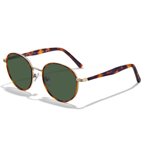 Carfia Monterey CA19495-C12 Gold Tortoise Metal Round Polarized Sunglasses for Women, Three-Quarter View