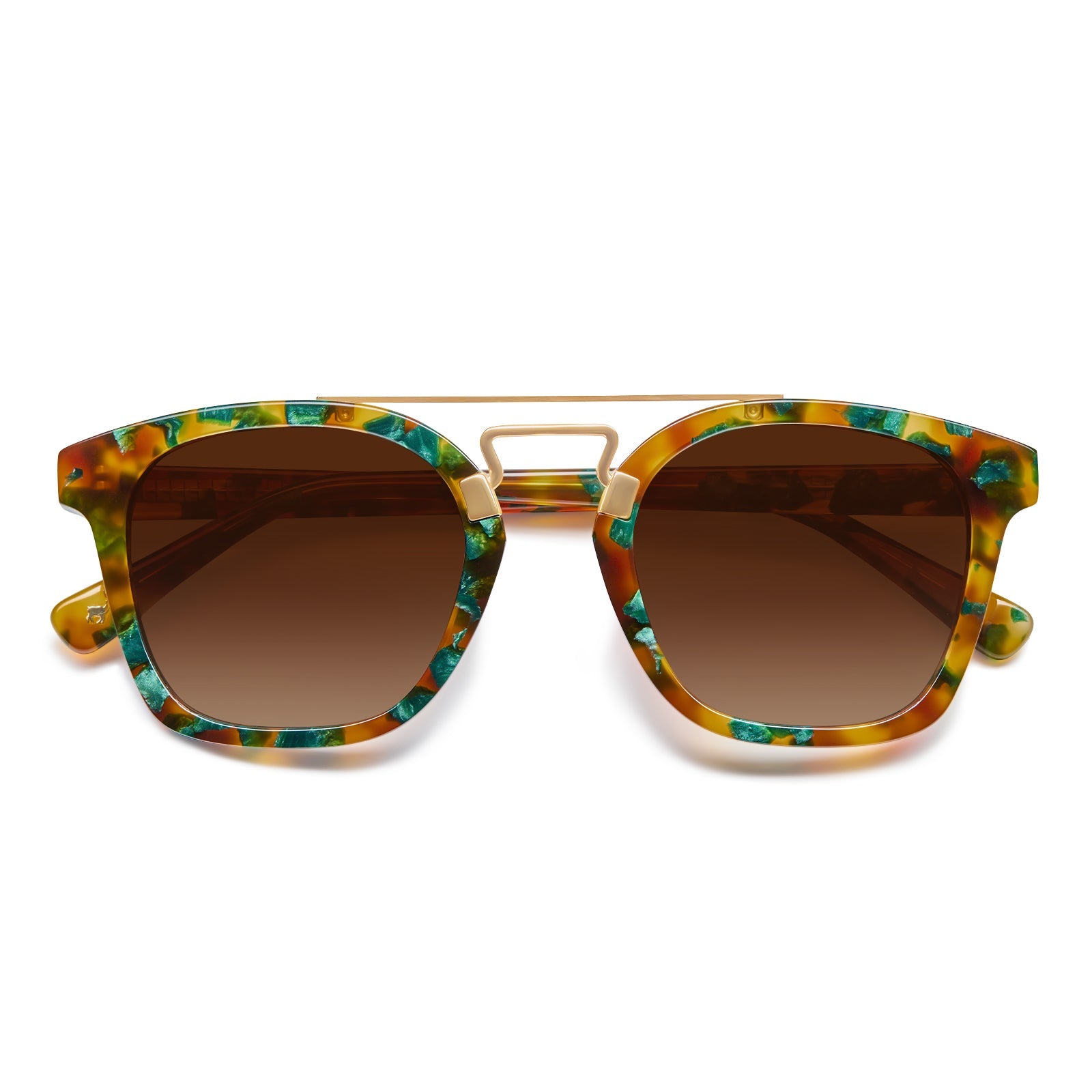 Carfia Niloss CA5399-C08 Tortoise Acetate Square Polarized  Sunglasses for Women, Folded View