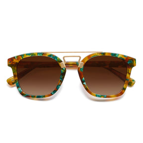 Carfia Niloss CA5399-C08 Tortoise Acetate Square Polarized  Sunglasses for Women, Folded View