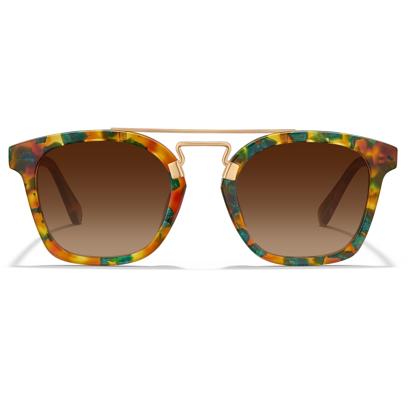 Carfia Niloss CA5399-C08 Tortoise Acetate Square Polarized  Sunglasses for Women, Front View