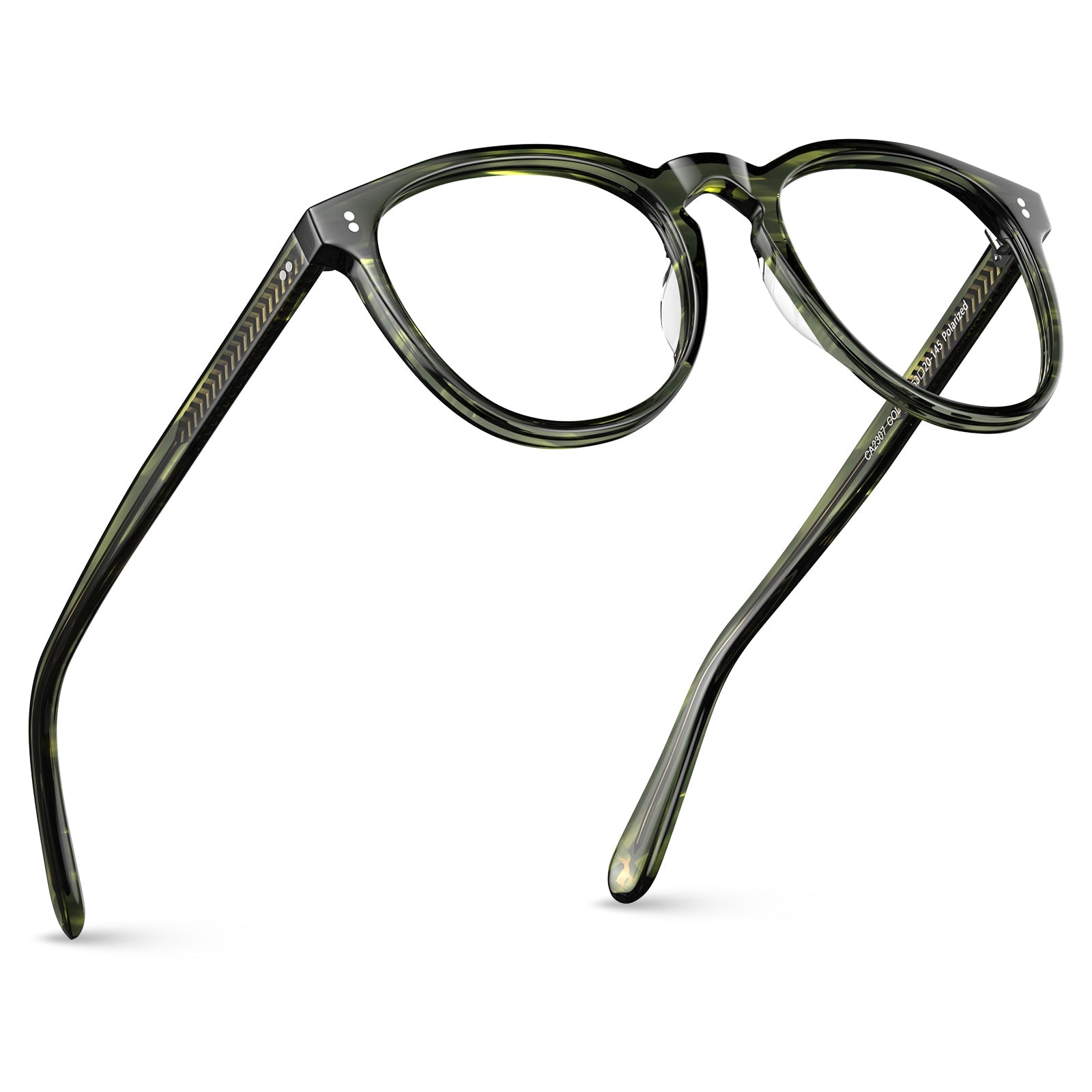 Carfia Orlanda-FL03 Green-Tortoise Acetate Round Prescription Glasses Eyeglasses for Unisex, Angle