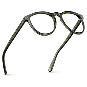 Carfia Orlanda-FL03 Green-Tortoise Acetate Round Prescription Glasses Eyeglasses for Unisex, Angle
