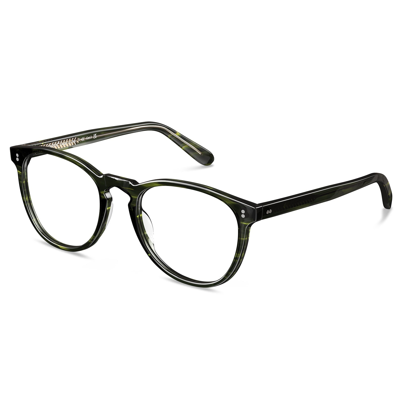 Carfia Orlanda-FL03 Green-Tortoise Acetate Round Prescription Glasses Eyeglasses for Unisex, Side