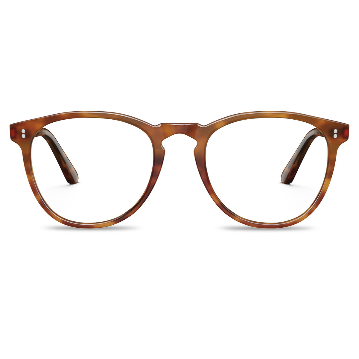 Carfia Orlanda-FL04 Tea-Brown Acetate Round Prescription Glasses Eyeglasses for Unisex, Front