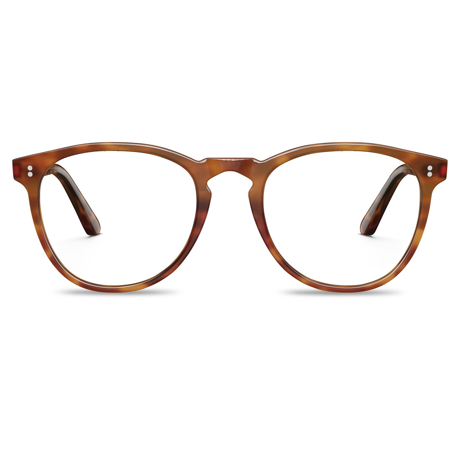 Carfia Orlanda-FL04 Tea-Brown Acetate Round Prescription Glasses Eyeglasses for Unisex, Front