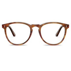 Carfia Orlanda-FL04 Tea-Brown Acetate Round Prescription Glasses Eyeglasses for Unisex, Front
