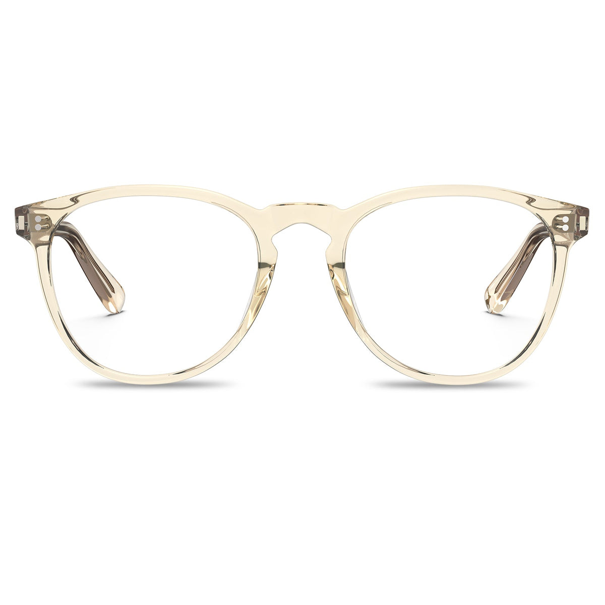 Carfia Orlanda-FL05 Transparent-Gold Acetate Round Prescription Glasses Eyeglasses for Unisex, Front