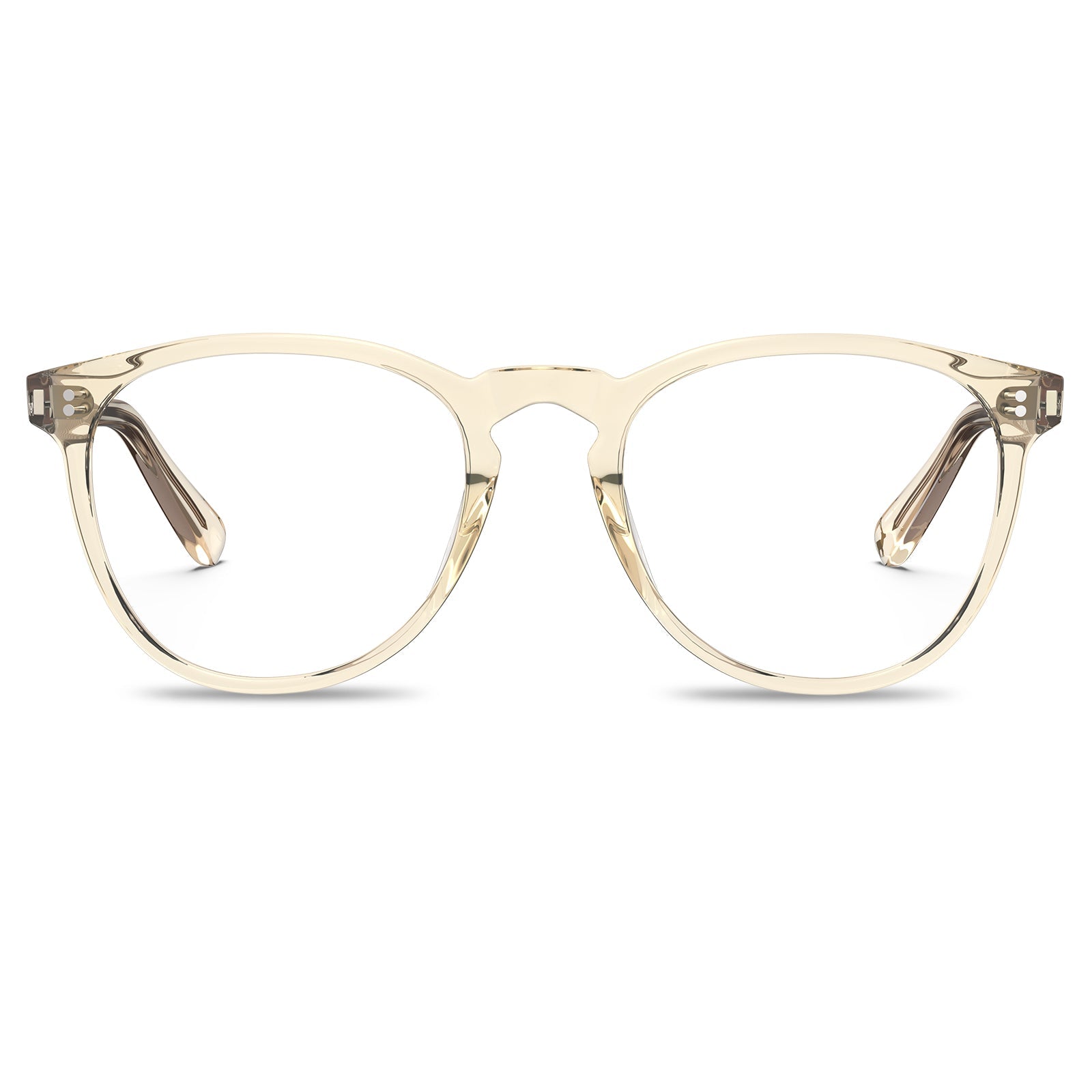 Carfia Orlanda-FL05 Transparent-Gold Acetate Round Prescription Glasses Eyeglasses for Unisex, Front