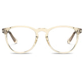 Carfia Orlanda-FL05 Transparent-Gold Acetate Round Prescription Glasses Eyeglasses for Unisex, Front