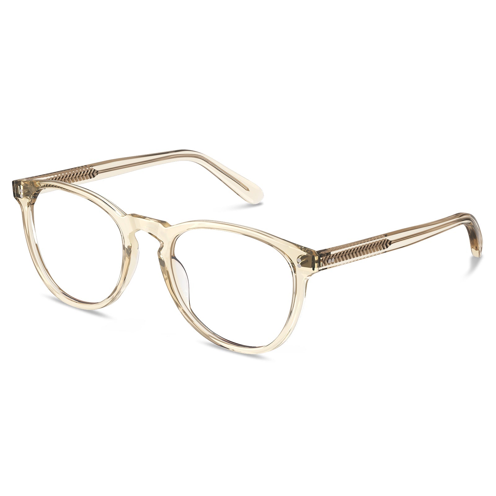 Carfia Orlanda-FL05 Transparent-Gold Acetate Round Prescription Glasses Eyeglasses for Unisex, Side