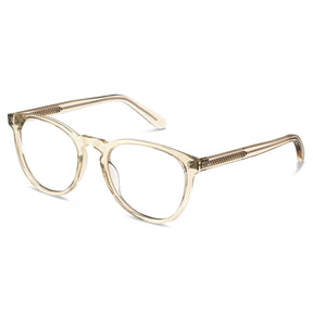 Carfia Orlanda-FL05 Transparent-Gold Acetate Round Prescription Glasses Eyeglasses for Unisex, Side