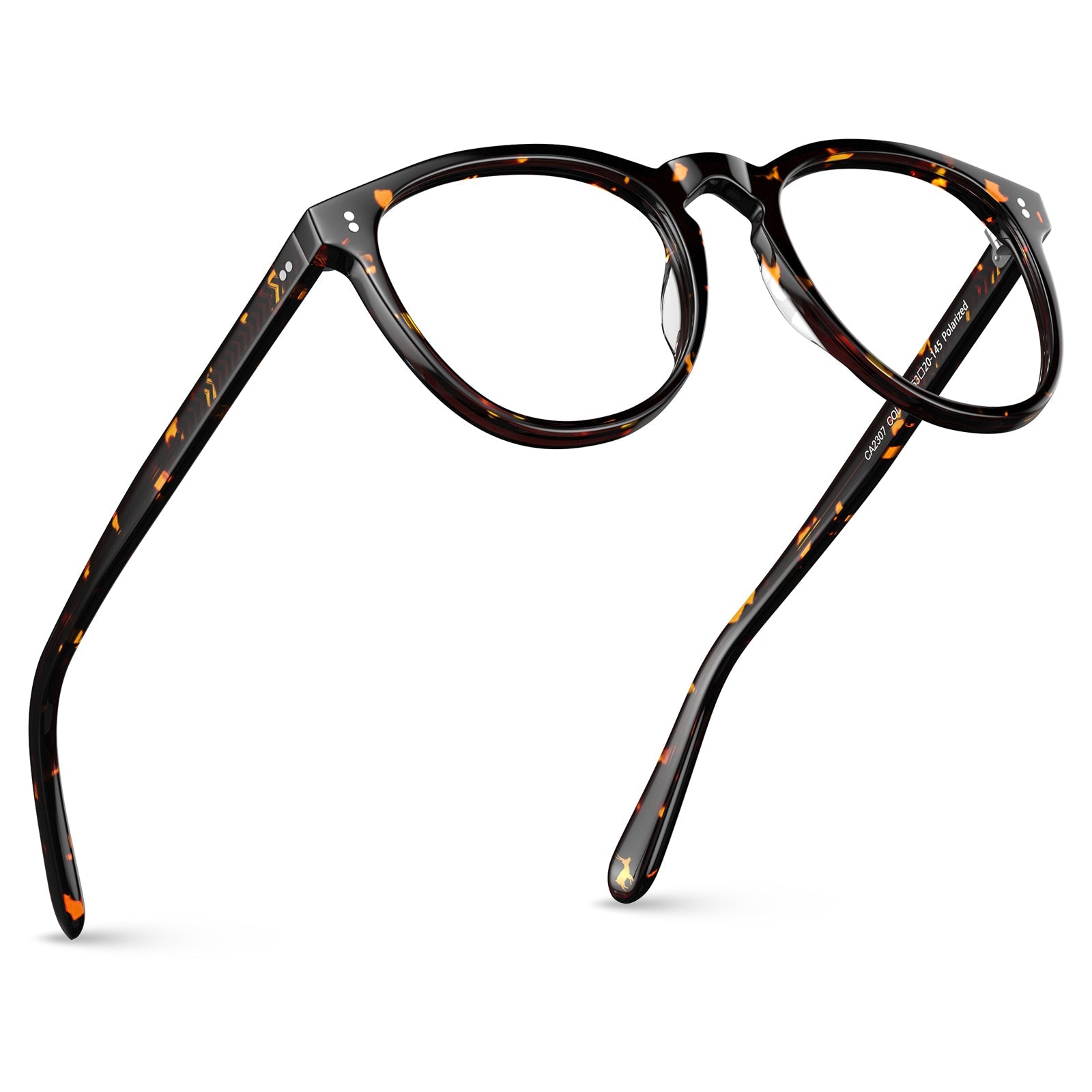 Carfia Orlanda-FL09 Tortoise Acetate Round Prescription Glasses Eyeglasses for Unisex, Angle