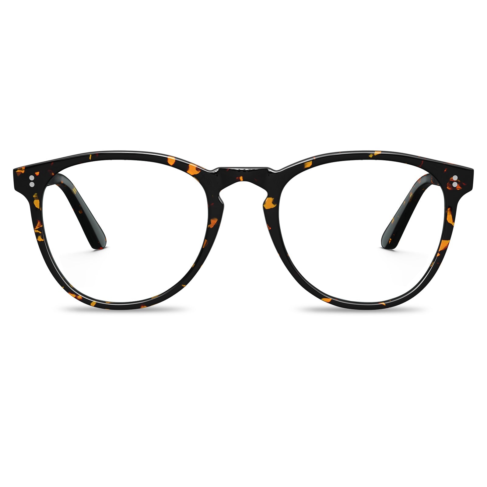 Carfia Orlanda-FL09 Tortoise Acetate Round Prescription Glasses Eyeglasses for Unisex, Front