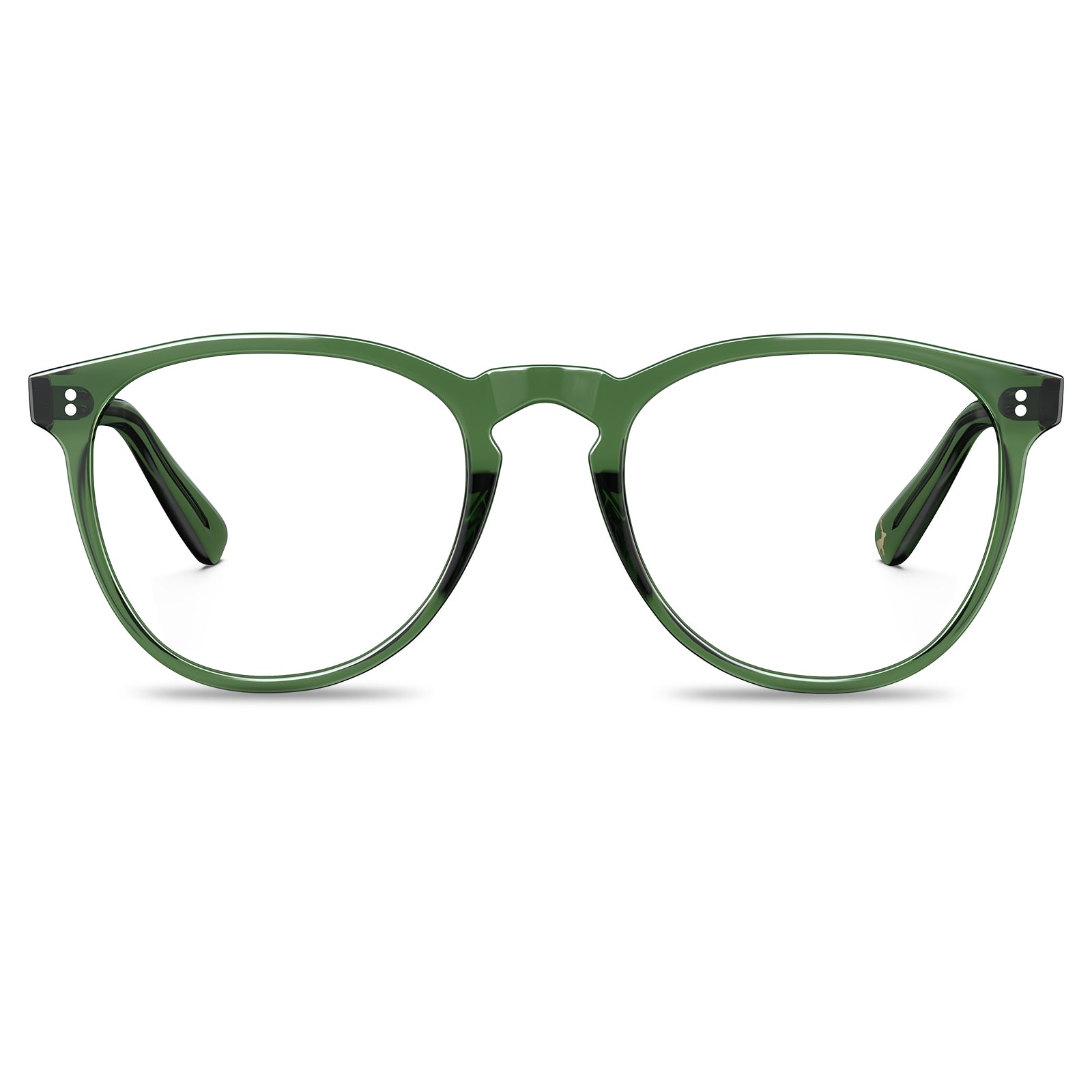 Carfia Orlanda-FL17 Green Acetate Round Prescription Glasses Eyeglasses for Unisex, Front