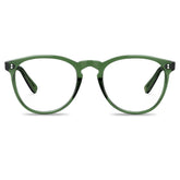 Carfia Orlanda-FL17 Green Acetate Round Prescription Glasses Eyeglasses for Unisex, Front