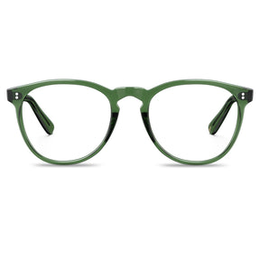 Carfia Orlanda-FL17 Green Acetate Round Prescription Glasses Eyeglasses for Unisex, Front