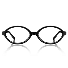 Carfia Ovalen CA7032-C1 Black Acetate Oval Prescription Glasses Eyeglasses for Women, Front View
