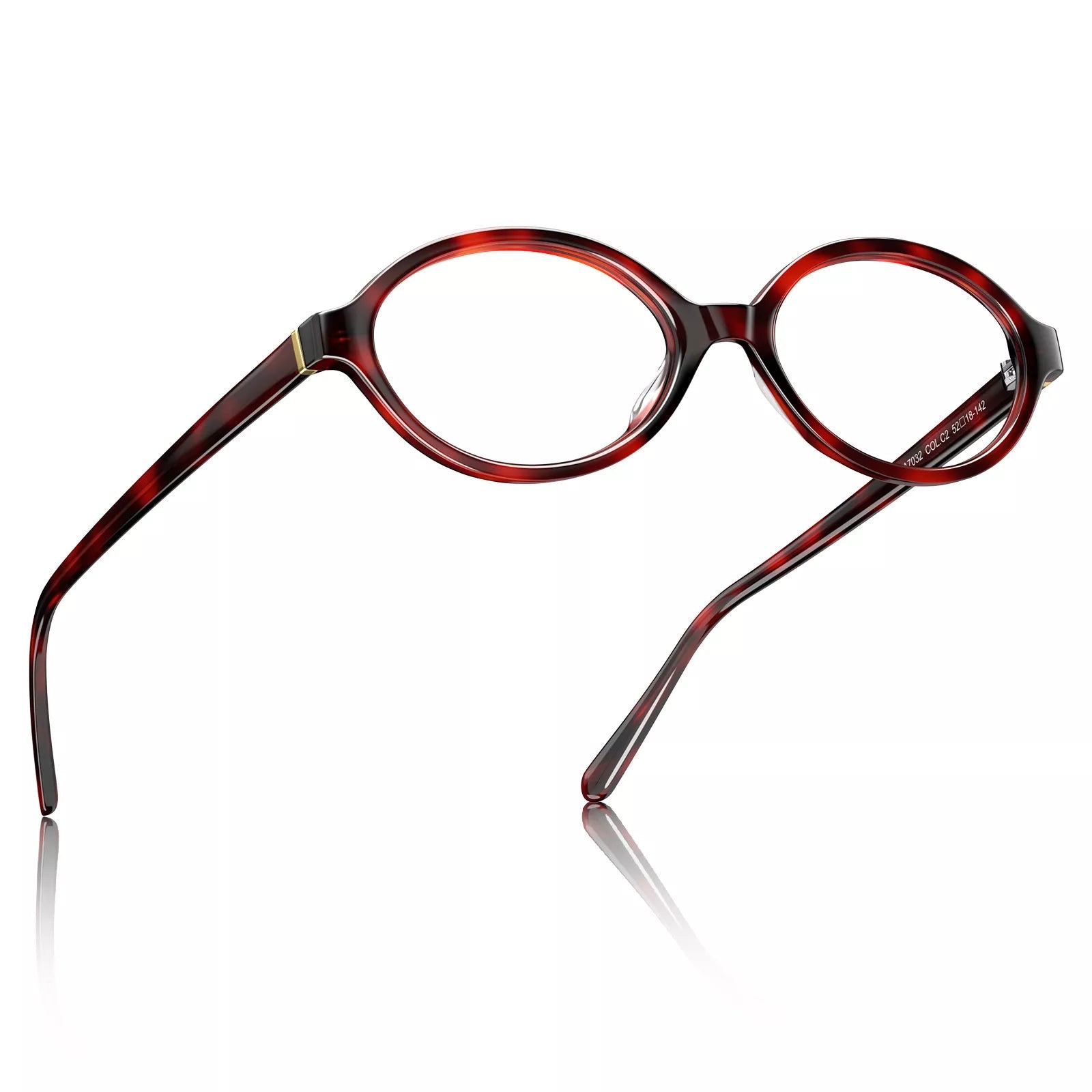 Carfia Ovalen CA7032-C2 Tortoise Acetate Oval Prescription Glasses Eyeglasses for Women, Angle View