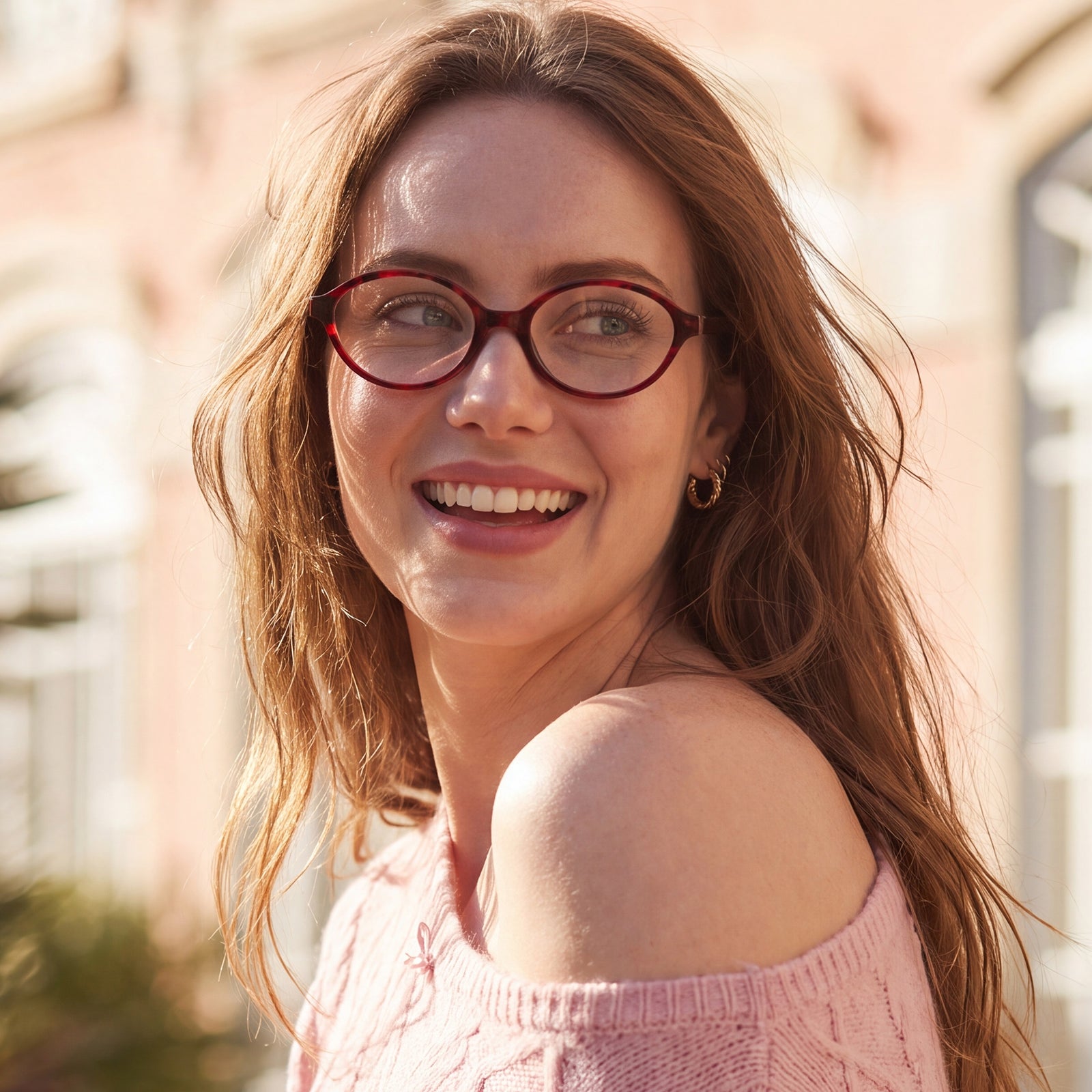 Carfia Ovalen CA7032-C2 Tortoise Acetate Oval Prescription Glasses Eyeglasses for Women, Lifestyle View