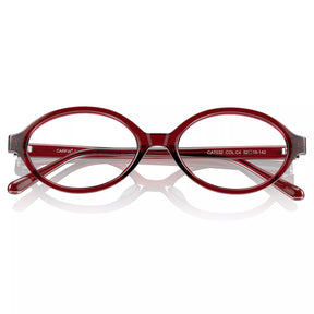 Carfia Ovalen CA7032-C4 Red Acetate Oval Prescription Glasses Eyeglasses for Women, Folded View