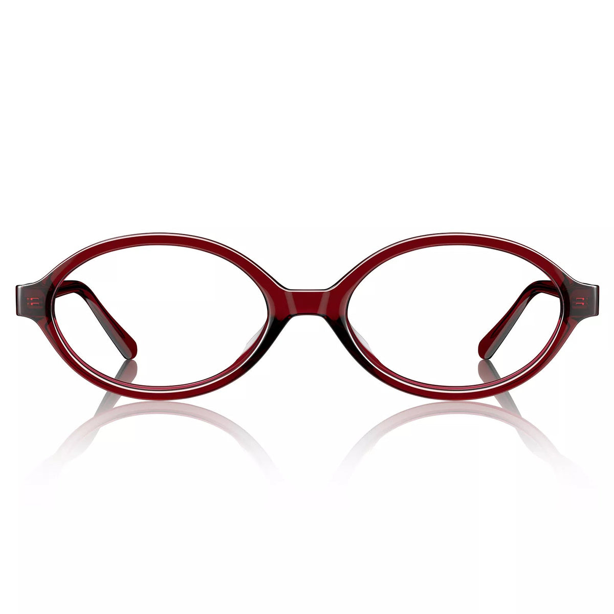Carfia Ovalen CA7032-C4 Red Acetate Oval Prescription Glasses Eyeglasses for Women, Front View