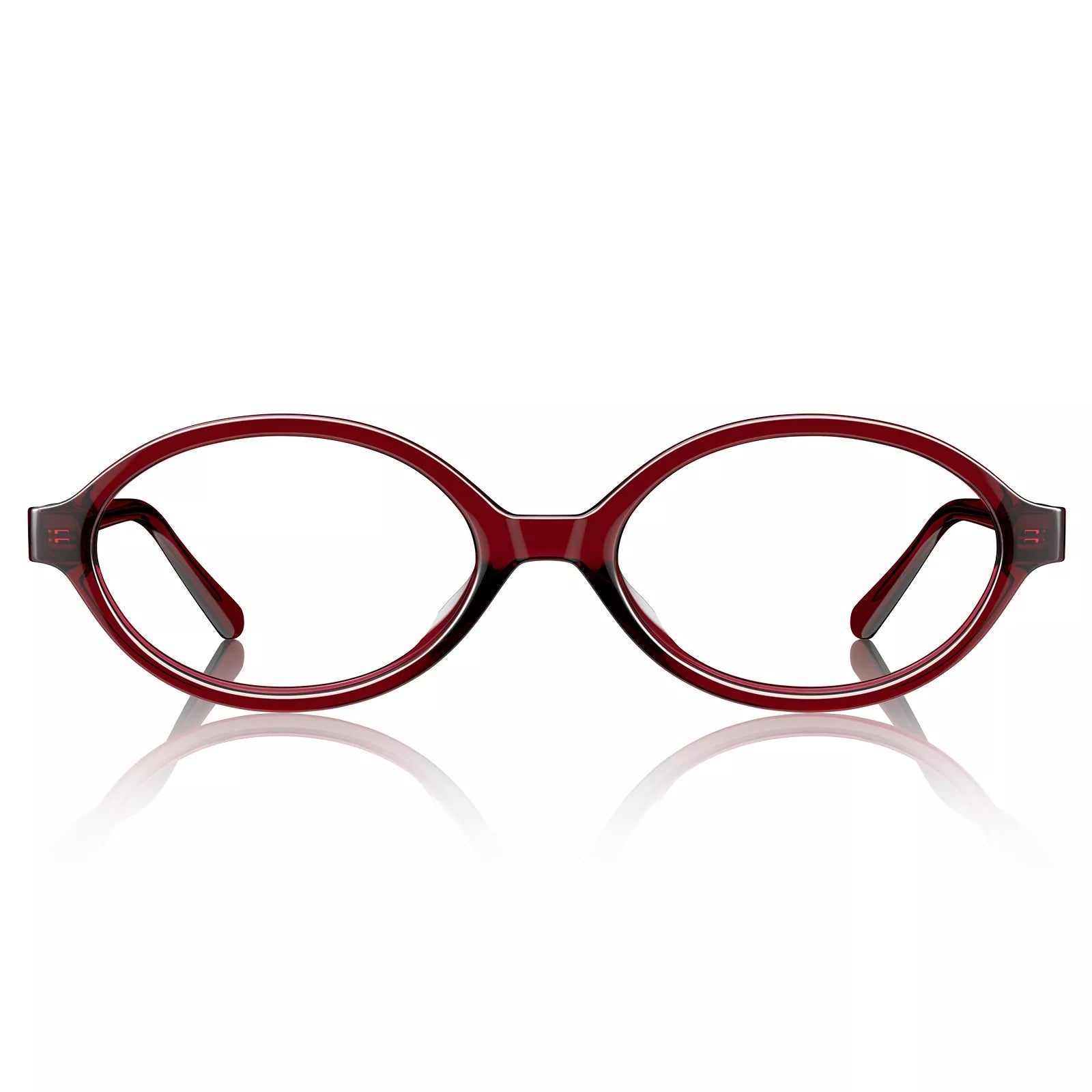 Carfia Ovalen CA7032-C4 Red Acetate Oval Prescription Glasses Eyeglasses for Women, Front View