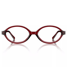 Carfia Ovalen CA7032-C4 Red Acetate Oval Prescription Glasses Eyeglasses for Women, Front View