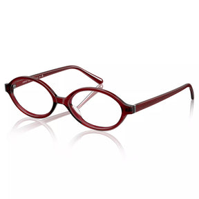 Carfia Ovalen CA7032-C4 Red Acetate Oval Prescription Glasses Eyeglasses for Women, Scene View