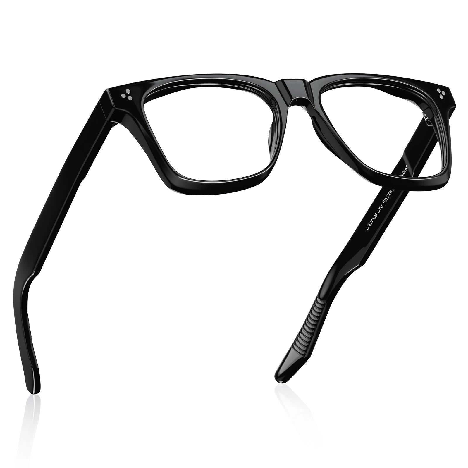 Carfia Peoria CA31109-C1 Black Acetate Rectangle Prescription Glasses Eyeglasses for Unisex, Angle View