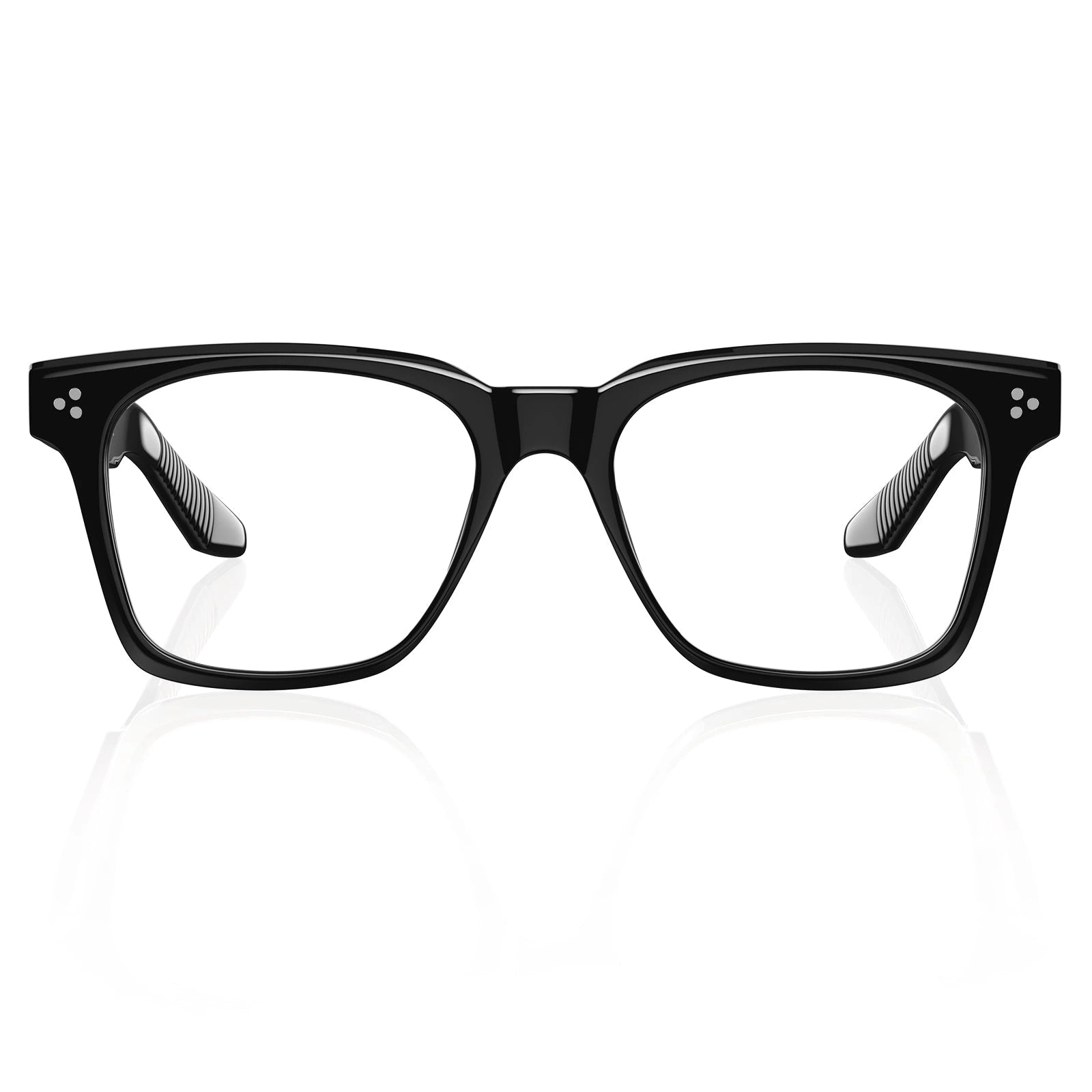 Carfia Peoria CA31109-C1 Black Acetate Rectangle Prescription Glasses Eyeglasses for Unisex, Front View