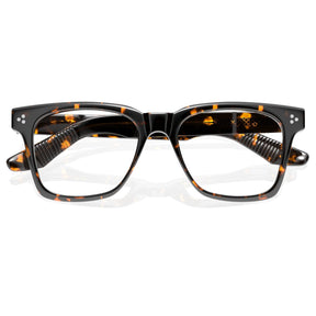 Carfia Peoria CA31109-FC13 Tortoise Acetate Rectangle Prescription Glasses Eyeglasses for Unisex, Flatlay View