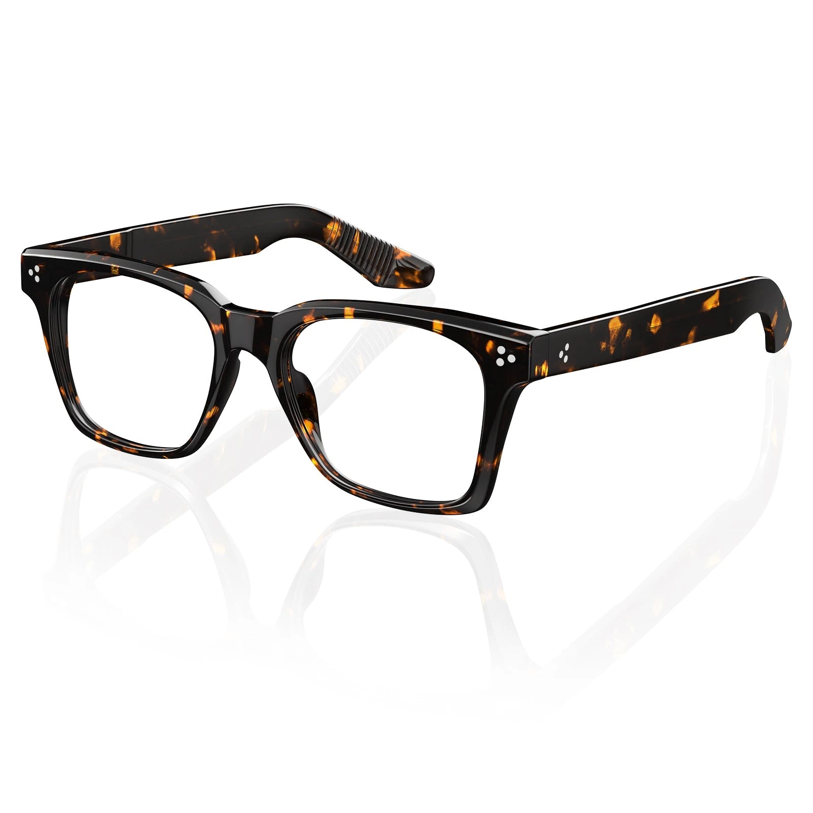 Carfia Peoria CA31109-FC13 Tortoise Acetate Rectangle Prescription Glasses Eyeglasses for Unisex, Three-Quarter View