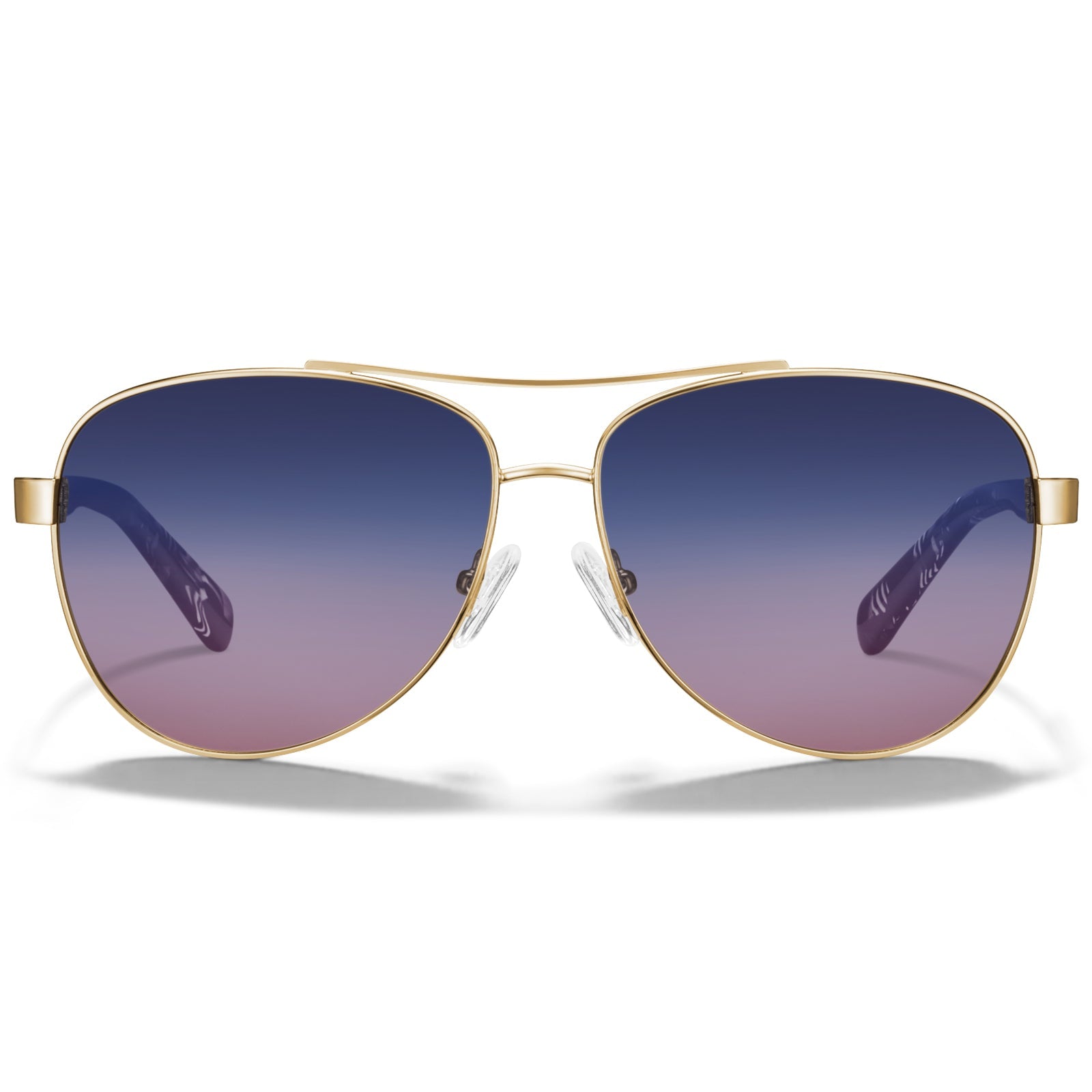 Carfia Poptart CA3216C01 Gold Metal Aviator Uv400 Sunglasses for Unisex, Front View