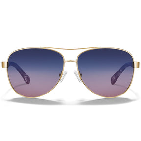 Carfia Poptart CA3216C01 Gold Metal Aviator Uv400 Sunglasses for Unisex, Front View