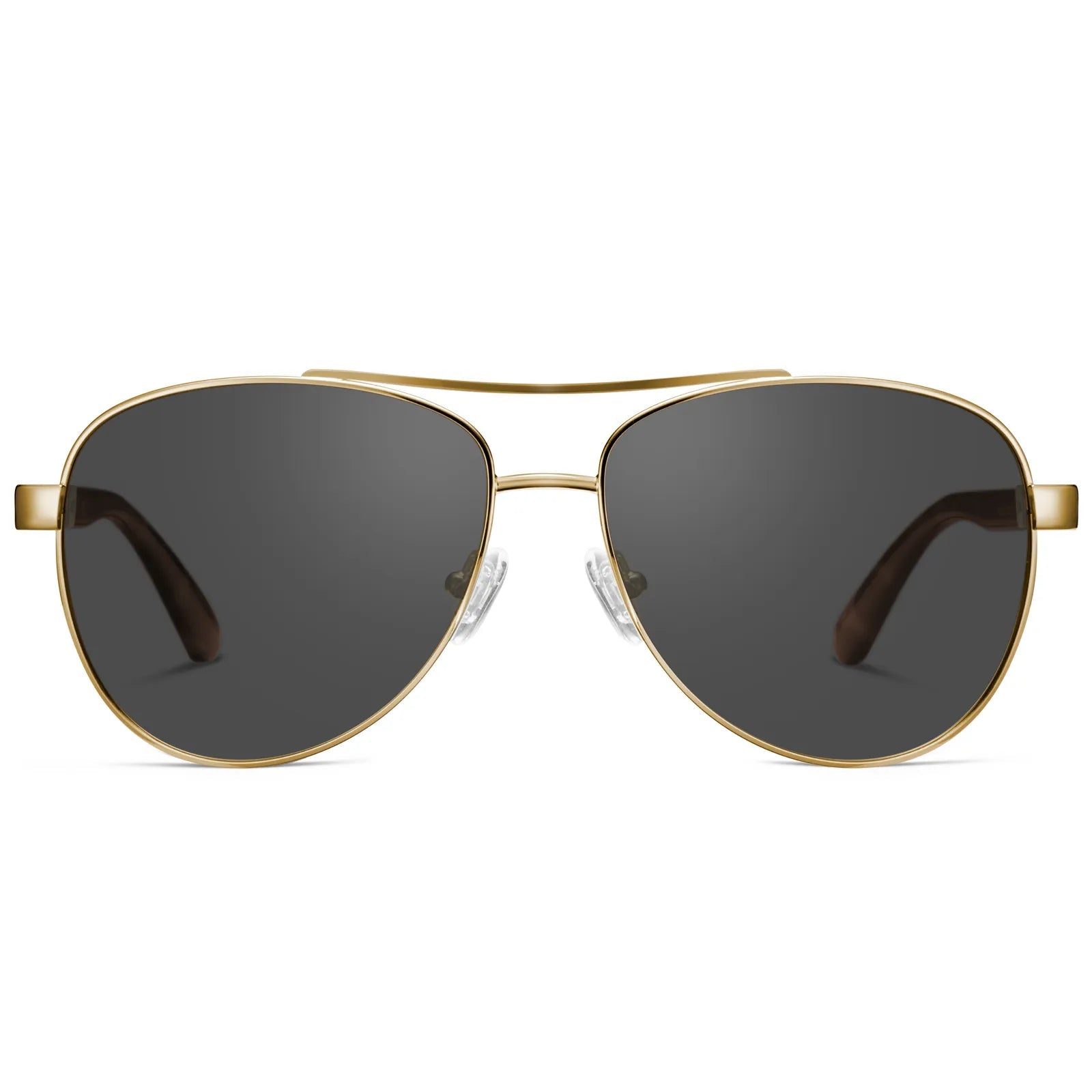 Carfia Poptart CA3216C06 Gold Metal Aviator Polarized Sunglasses for Women, Front View