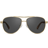 Carfia Poptart CA3216C06 Gold Metal Aviator Polarized Sunglasses for Women, Front View