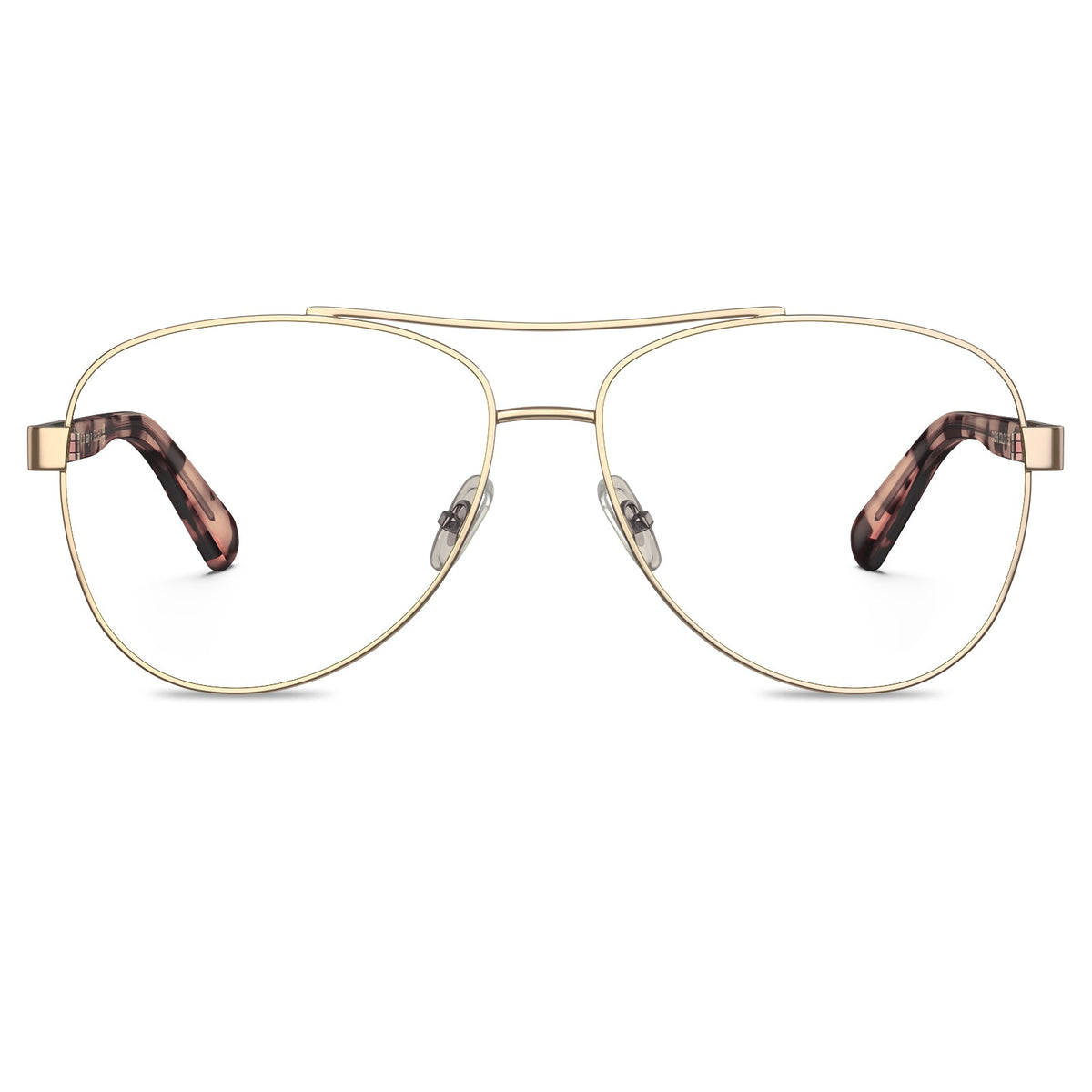 Carfia Poptart CA3216-FC10 Gold Metal Aviator Prescription Glasses Eyeglasses for Women, Front View