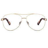 Carfia Poptart CA3216-FC10 Gold Metal Aviator Prescription Glasses Eyeglasses for Women, Front View
