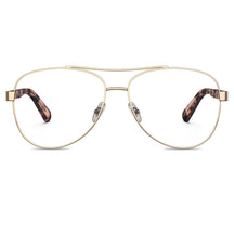 Carfia Poptart CA3216-FC10 Gold Metal Aviator Prescription Glasses Eyeglasses for Women, Front View