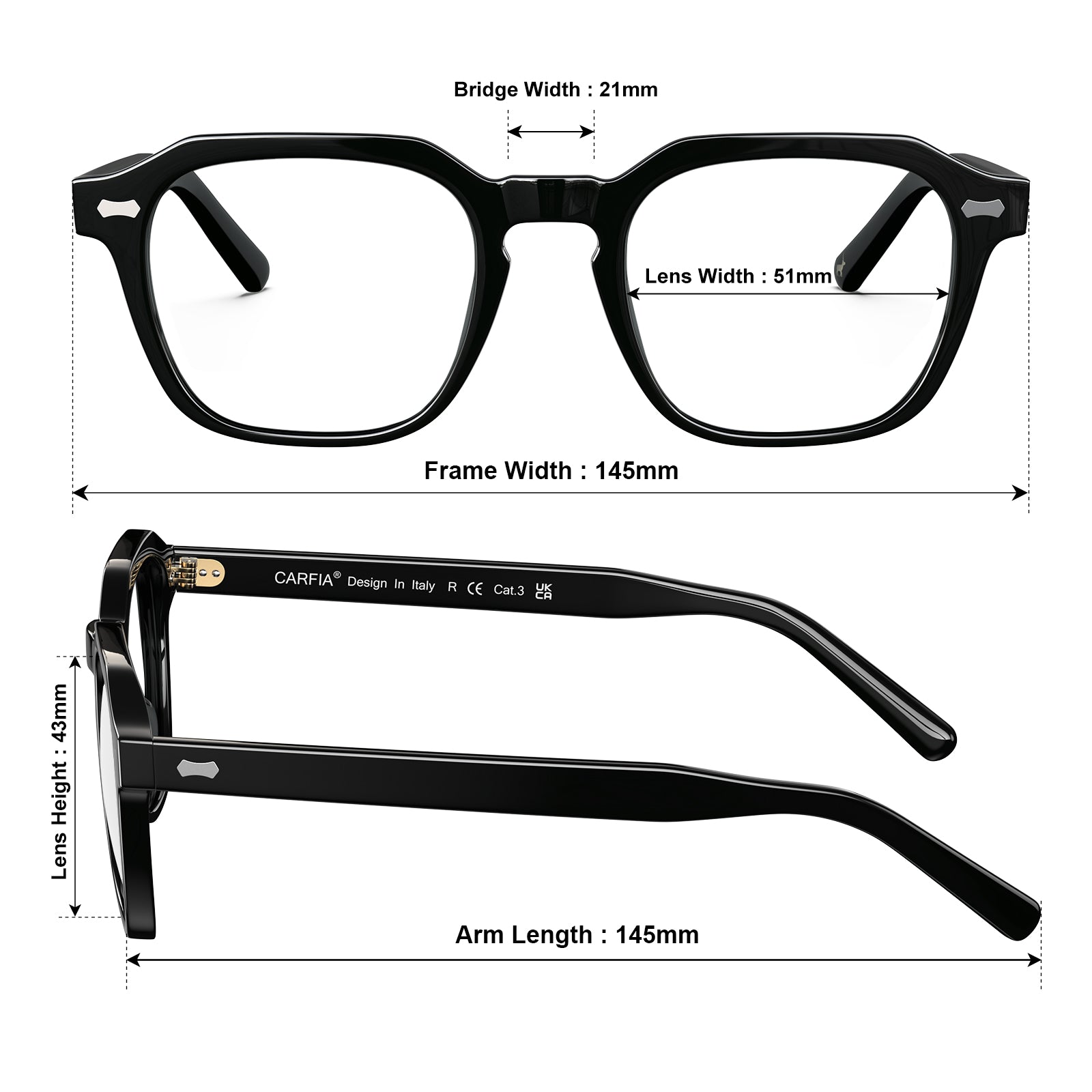 carfia-prescrition-eyewear-men-and-women-lightweight-black-acetate-eyeglasses-size