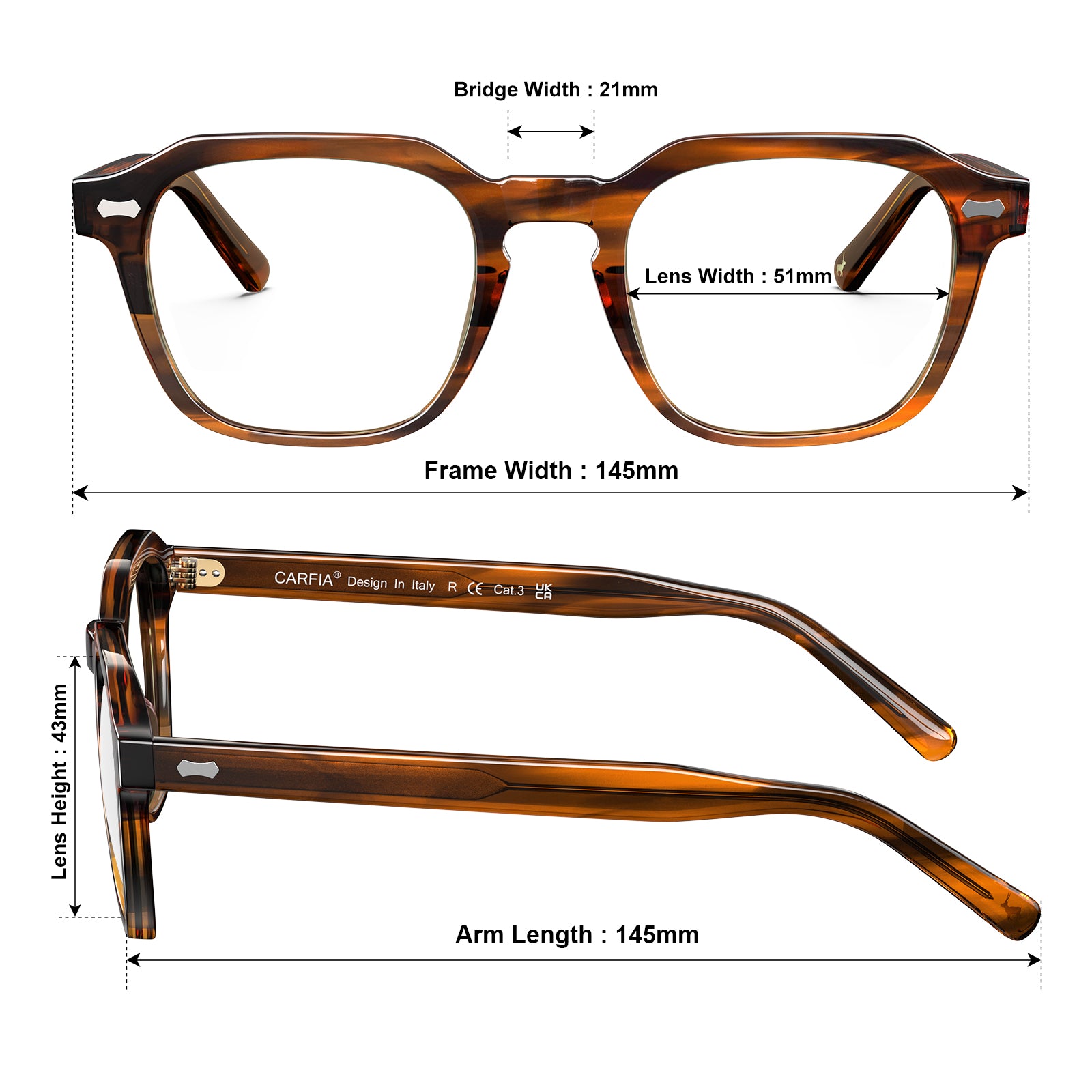 carfia-prescrition-eyewear-men-and-women-lightweight-brown-acetate-eyeglasses-size