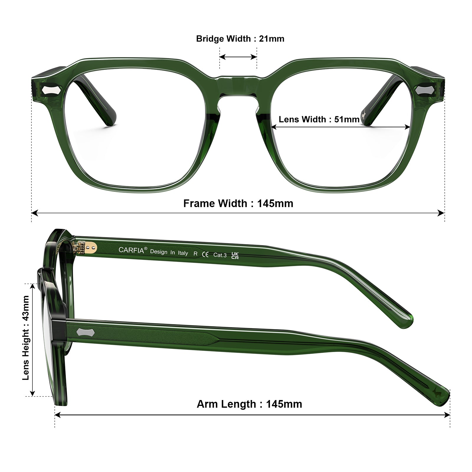 carfia-prescrition-eyewear-men-and-women-lightweight-green-acetate-eyeglasses-size