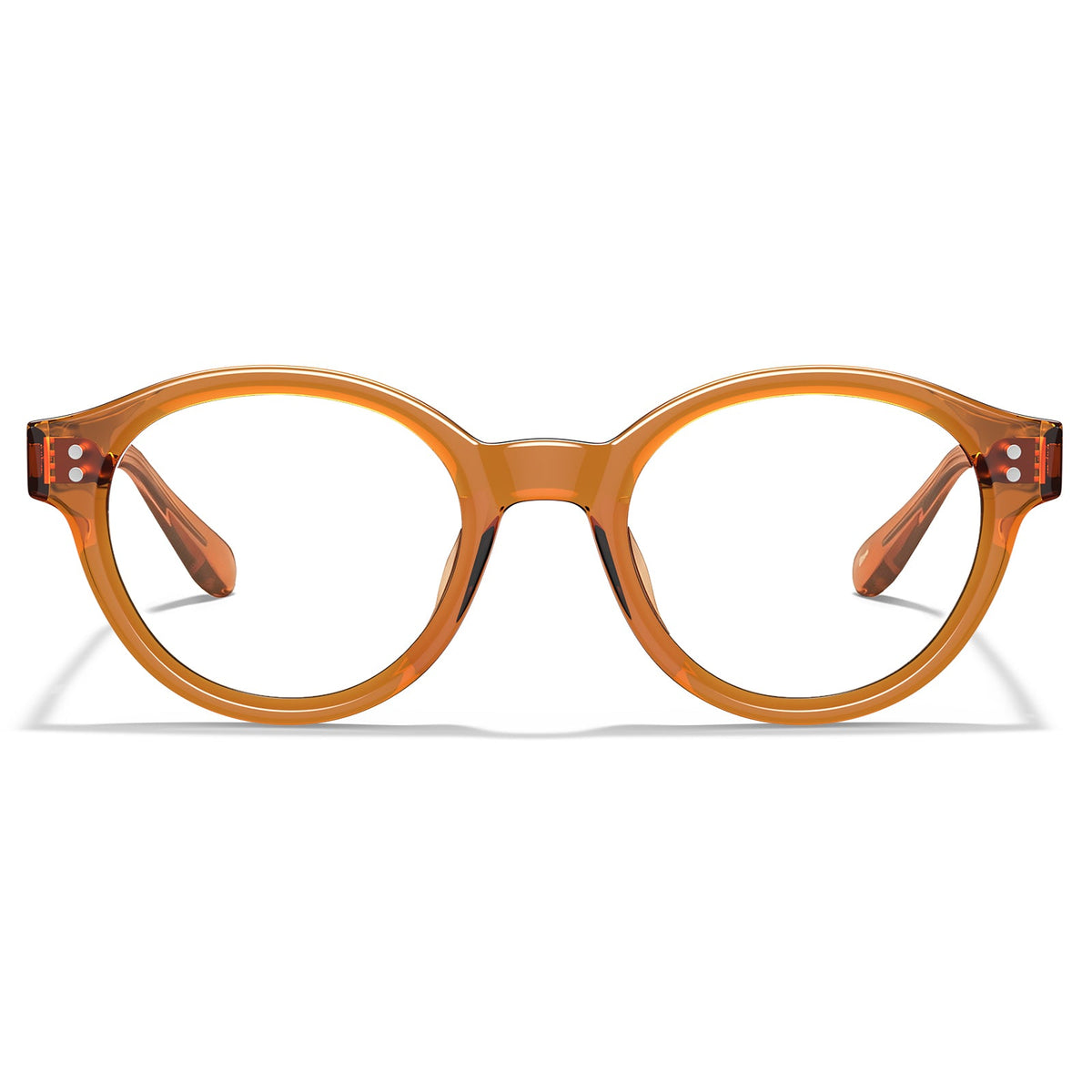 Carfia Primrose CA5403-FC03 Orange Acetate Round Prescription Glasses Eyeglasses for Unisex, Front View
